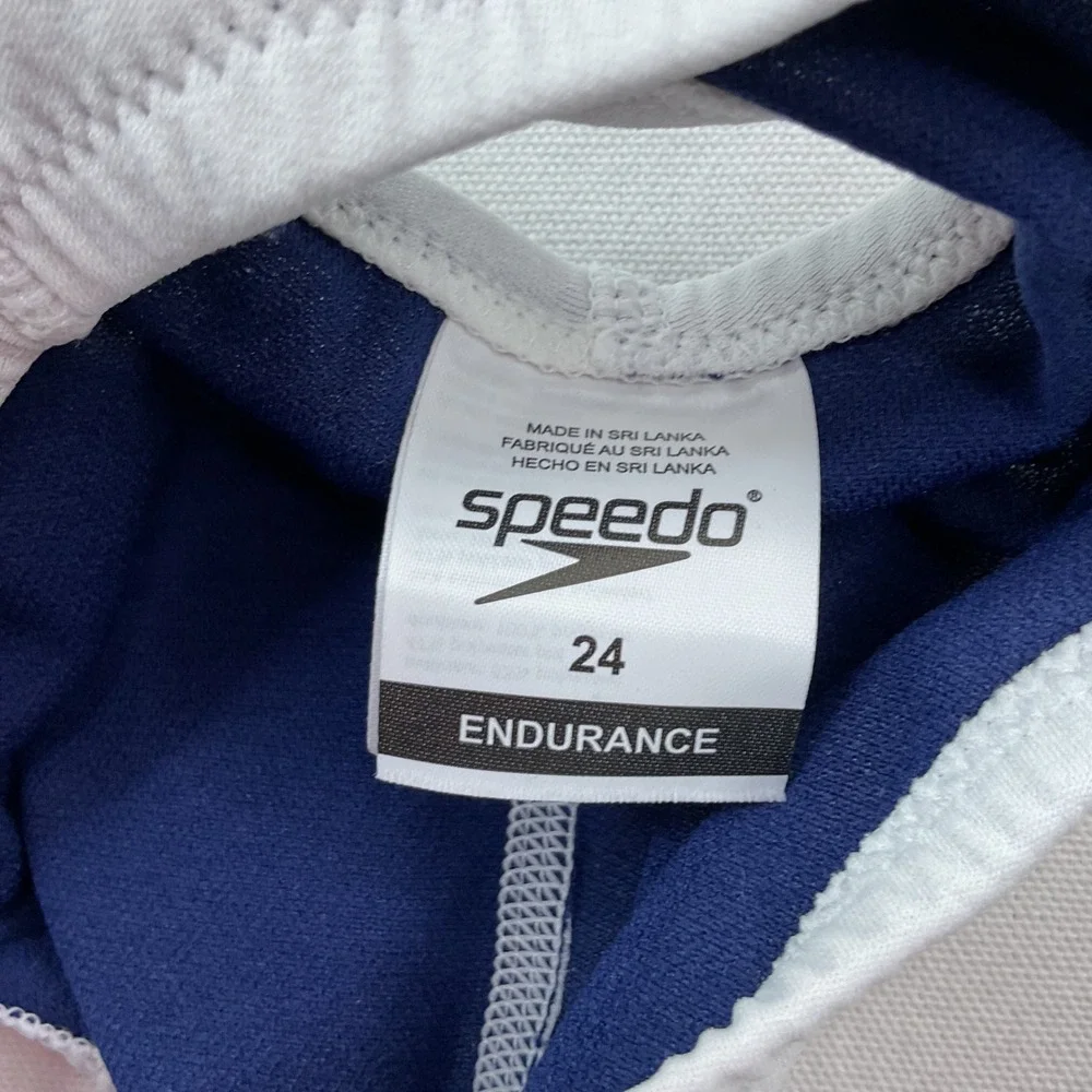 Speedo Endurance Girls White Paradise Palm Tree One Piece Swimsuit Size 24 NEW